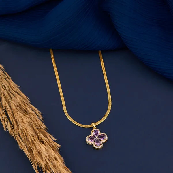 Gold_Plated_Floral_Crystal_Pendant_Necklace_And_Silver_Crystal_Leaf_Drop_Earrings_For_Women_And_Girls_Combo_Pack_Of_2